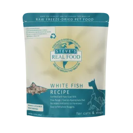 Steve's Real Food Freeze-Dried Raw Dog and Cat Food Nuggets Whitefish, 1.25 lbs