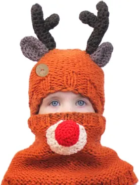 Sumolux Winter Kids Warm Cat Animal Hats Knitted Coif Hood Scarf Beanies for Autumn Winter