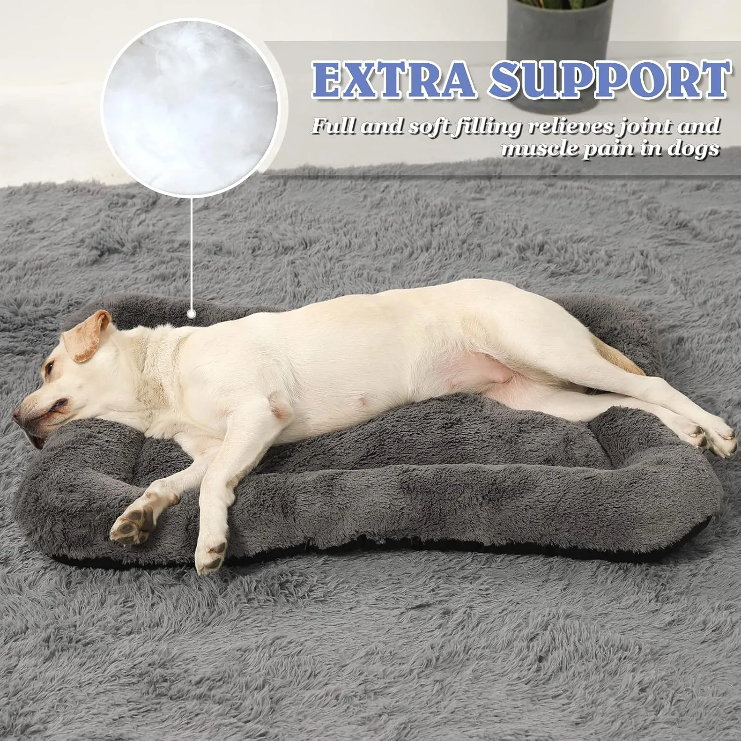 Washable Dog Crate Bed Cushion - Medium Size Dogs, 30 INCH Crate Pad