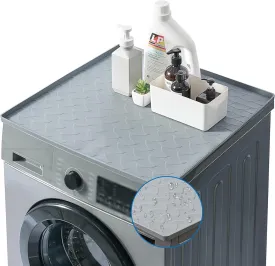 Washer and Dryer Covers for the Top,23.6" X 23.6" Washer Dryer Top Protector Mat, Non Slip Heavy Duty Waterproof Washable Top Cover Pad for Home Washer & Dryer Laundry Kitchen (Gray, 1PCS)
