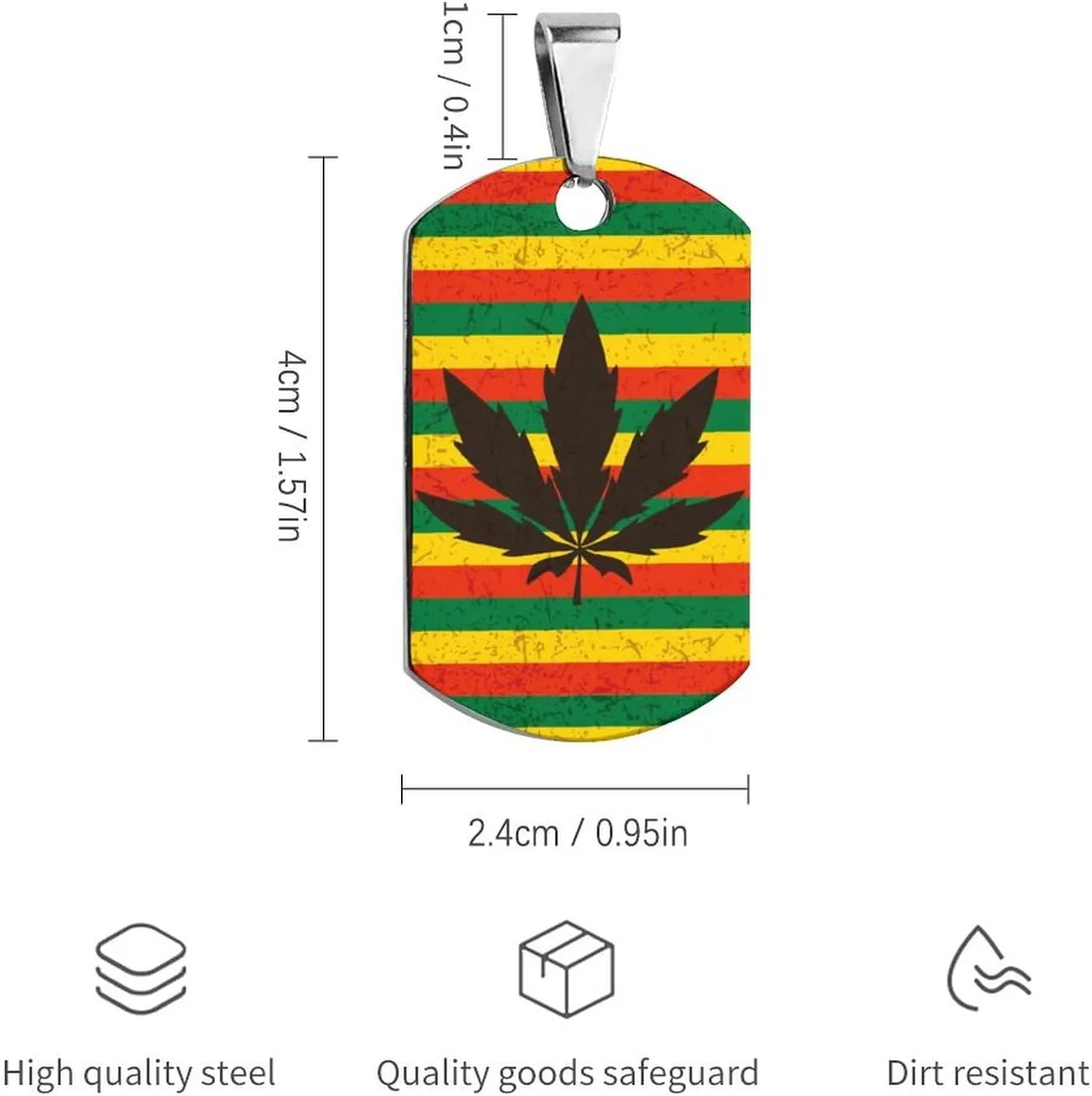 Weed on Rasta Flag Pet ID Tags Personalized Stainless Steel Dog and Cat Tags Cute Collar Tag Dog Tags