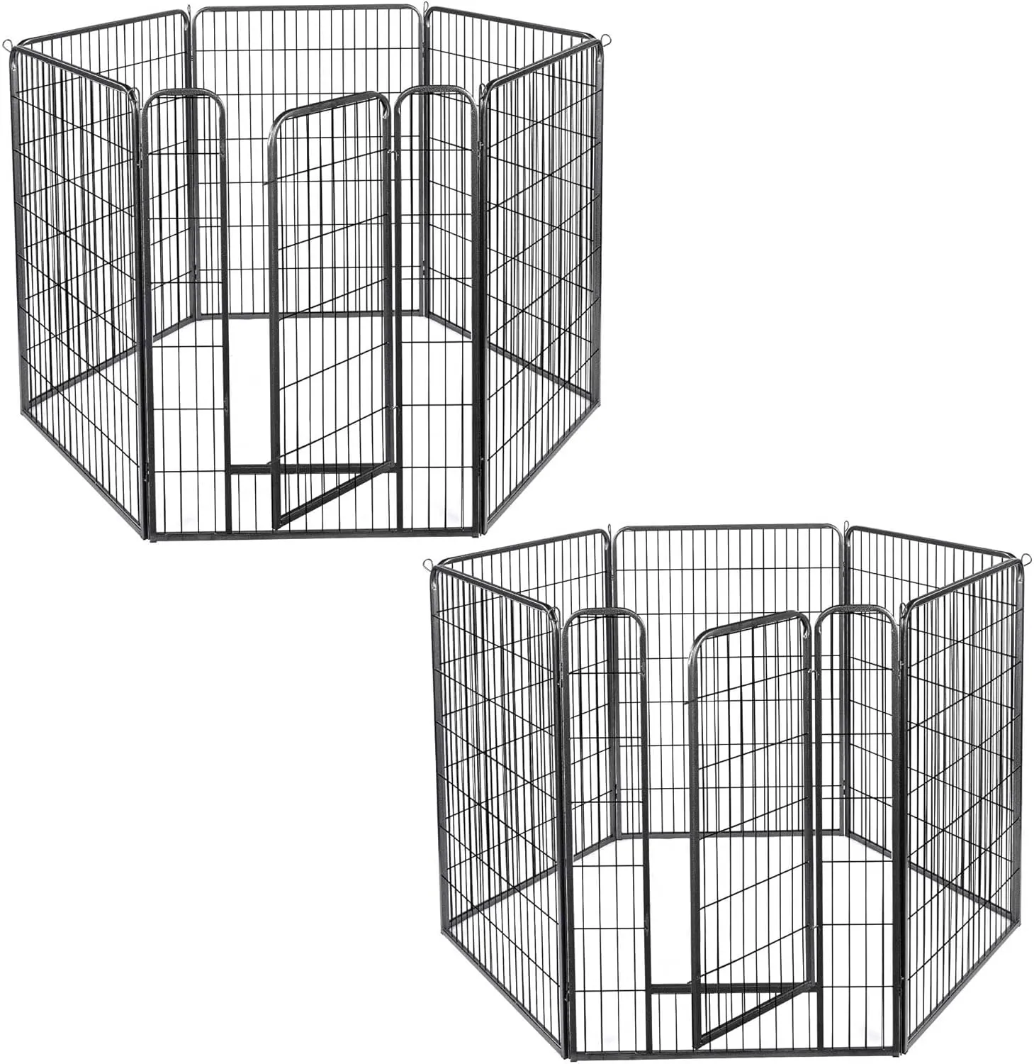 Yescom Dog Playpen Fence Outdoor for Yard, 12 Panels 47 inch Metal Garden Animal Barrier with 2 Doors, Heavy Duty Pet Kennel Exercise Pen for Large Breeds