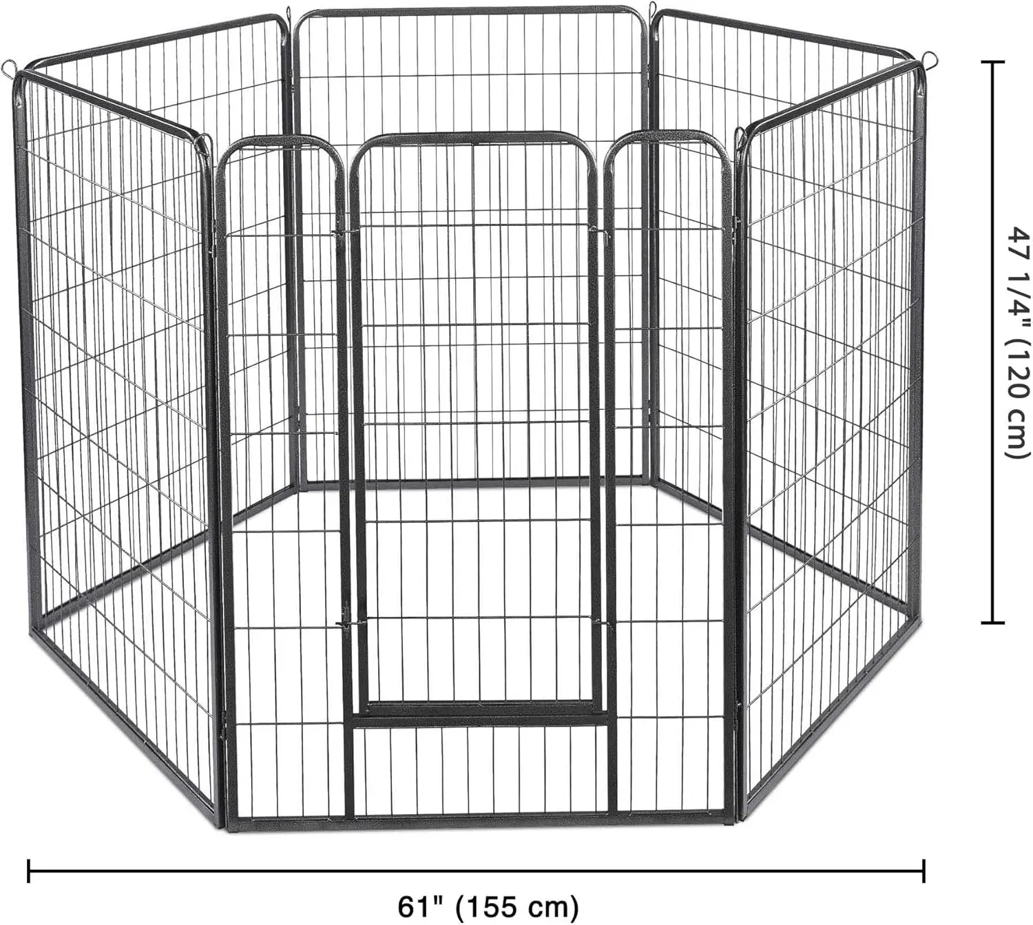 Yescom Dog Playpen Fence Outdoor for Yard, 12 Panels 47 inch Metal Garden Animal Barrier with 2 Doors, Heavy Duty Pet Kennel Exercise Pen for Large Breeds